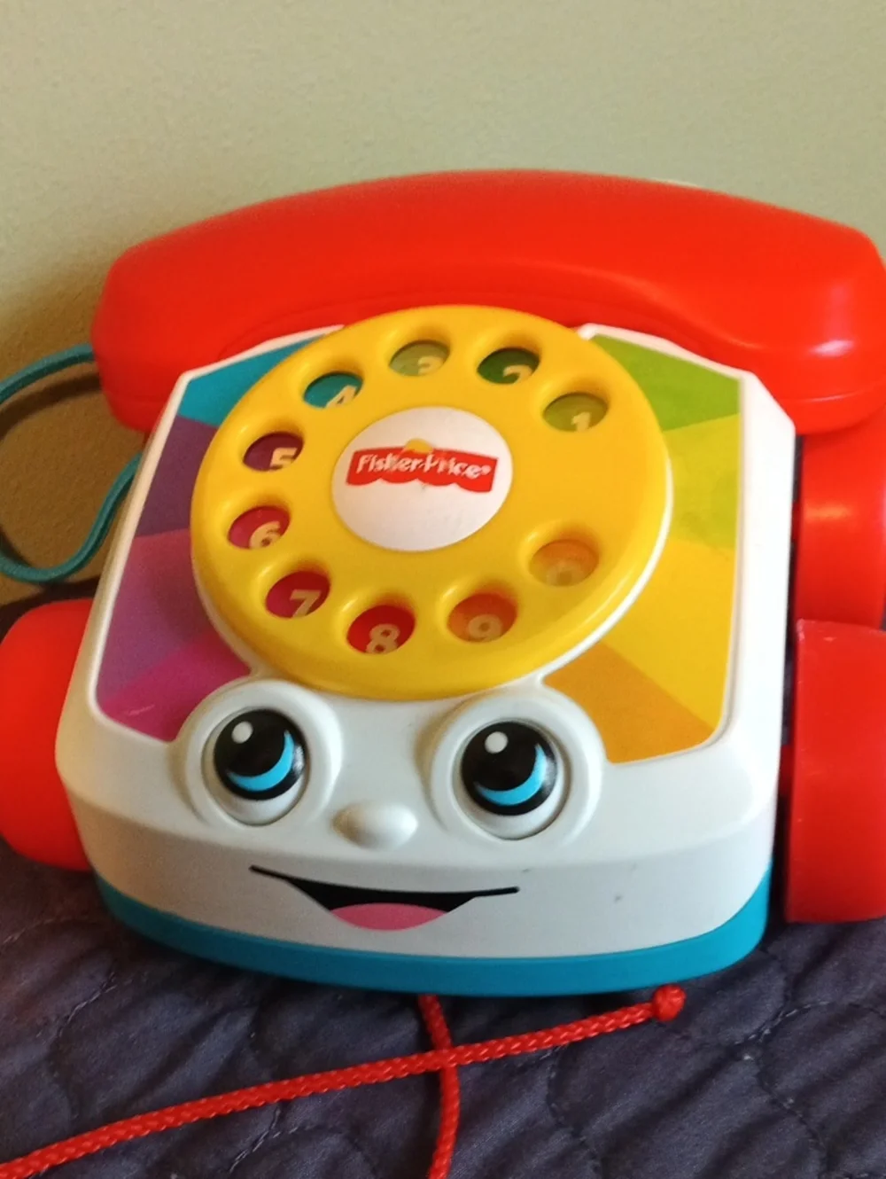 Fisher-Price Pull-Along Phone Toy in Red, Yellow, Blue, White